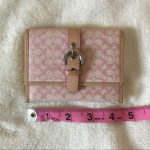 Coach card case, pink signature canvas